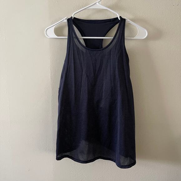 Lululemon Pushing Limits Tank Womans 8 Midnight Navy Workout Yoga Exercise Basic - Picture 1 of 8